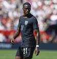 Timothy Weah durante amistoso entre Estados Unidos e Alemanha; atacante é filho de George Weah, ex-melhor jogador do mundo e ex-presidente da Libéria.  Foto: Michael Miller/ISI Photos/ISI Photos via Getty Images