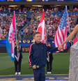 Katy Perry e Tius Luka se apresentam na abertura da Copa do Mundo no Los Angeles Stadium  Foto: Reprodução/YouTube/CazéTV
