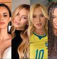 Renata Vasconcellos, Bianca Biancardi, Gabriely Miranda, Virginia Fonseca, Karine Alves e Bárbara Coelho: timaço feminino na Copa 2026  Foto: Reproduções