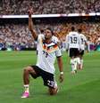 Nmecha comemora o primeiro gol da Alemanha contra Curaçao  Foto: Lars Baron/Getty Images
