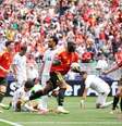 Romelu Lukaku comemora seu primeiro gol pela Bélgica contra o Egito na Copa  Foto: Alex Grimm/Getty Images