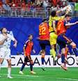 Goleiro de Cabo Verde, Josimar José Évora Dias, mais conhecido como Vozinha, foi o grande destaque da estreia na Copa entre Espanha e Cabo Verde Foto: Divulgação/X/Espanha