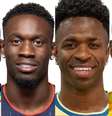 Jogadores como Kalidou Koulibaly (Nigéria), Folarin Balogun (Estados Unidos), Vini Jr. (Brasil) e Mike Maignan (França) enfrentam o preconceito contra os homens de pele escura e traços negroides  Foto: Reproduções