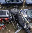 Helicópteros caíram em estacionamento na região do Recreio dos Bandeirantes, no Rio de Janeiro  Foto: Tércio Teixeira/AFP via Getty Images / BBC News Brasil