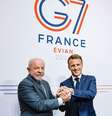 Lula fez sua primeira reunião bilateral às margens do G7 com Emmanuel Macron, presidente da França e anfitrião do evento  Foto: Ricardo Stuckert / PR / BBC News Brasil