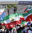 Iranianos protestam em Los Angeles antes da estreia da seleção na Copa do Mundo –  Foto: Reprodução / Jogada10