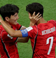 Seleção Sul-Coreana durante partida contra a Tchéquia  Foto: Molly Darlington/Getty Images