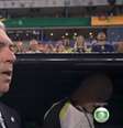 Carlo Ancelotti canta hino do Brasil antes de partida contra o Haiti  Foto: Reprodução/TV globo