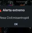 Imagem do alerta recebido pela população  Foto: Reprodução | X