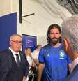Ancelotti conversa com Kaká, Alisson e Bebeto  Foto: Reprodução/Instagram/Ancelotti