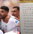 Após empate, Irã deixa carta em vestiário da Copa e pede por paz entre as nações  Foto: Stu Forster/Getty Images/Divulgação Federação Iraniana de Futebol