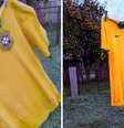 Camisa da Seleção Brasileira congelou após passar a noite no varal no Rio Grande do Sul  Foto: Denise Monteiro/Cedido ao Terra