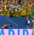 Vini Jr comemora gol contra a Escócia na Copa do Mundo  Foto: Reprodução/YouTube/CazéTV