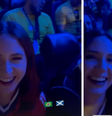 Karen Gillan se diverte com torcida brasileira em ônibus pós-jogo  Foto: Reprodução