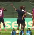 Jogadores do Panamá discutem em treino antes de jogo contra a Inglaterra  Foto: Reprodução/ESPN