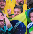 Torcedor japonês é 'engolido' por torcida da Seleção  Foto: Reprodução