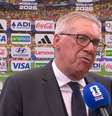 Carlo Ancelotti em entrevista ao CazéTV após a dramática classificação contra o Japão  Foto: Reprodução/CazéTV