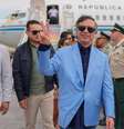 Petro durante desembarque no aeroporto Roma Fiumicino na segunda-feira  Foto: ANSA / Ansa - Brasil