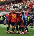 Espanha comemora gol contra a Áustria  Foto: Francois Nel / Getty Images