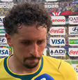 Marquinhos diz que Brasil 'pecou' e pede desculpas após eliminação: 'Agora é aprender com os erros'  Foto: Reprodução/CazéTV