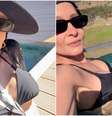 Maiara relaxa na piscina de sua fazenda em dia de folga  Foto: Reprodução/Instagram