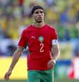 Achraf Hakimi, do Marrocos, na partida contra a França pelas quartas de final da Copa do Mundo de 2026 Foto: MAURICE VAN STEEN / ANP (Photo by ANP via Getty Images)
