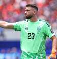 O goleiro Unai Simón, da Espanha, na partida contra a Bélgica, pelas quartas de final da Copa do Mundo de 2026  Foto: Robbie Jay Barratt - AMA/Getty Images