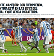 Olé destaca vitória da Argentina sobre a Suíça pelas quartas de final da Copa do Mundo  Foto: Reprodução/Olé