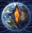 Jatos de ferro fundido provenientes do Oceano Pacífico alteram a órbita da Terra; cientistas afirmam que o motor do campo magnético terrestre é menos estável do que se pensava. Foto: Xataka