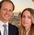 O príncipe Rafael com sua noiva Margherita e Florença ao fundo: o amor em 1º lugar  Foto: Fotomontagem: Sala de TV (com uso de IA)