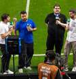 Cazé TV em campo após semifinal da Copa  Foto: João Amaral / Divulgação
