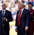 Trump ao lado de Gianni Infantino na final da Copa do Mundo de Clubes  Foto: Richard Sellers/Sportsphoto/Allstar via Getty Images