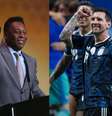 Pelé e Messi disputam posto de maior jogador da história  Foto: Alexander Hassenstein - FIFA/FIFA via Getty Images e Sebastian Frej/Getty Images