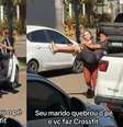 Amanda Mello e Renato Marins viralizaram após cena inusitada  Foto: Reprodução/TikTok/amandamello1515