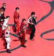 BTS no show do intervalo na final da Copa do Mundo 2026 entre Argentina e Espanha.  Foto: Kevin C. Cox/Getty Images