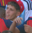 Keyne Yamal, de 3 anos, foi visto chorando  Foto: Reprodução/CazéTV