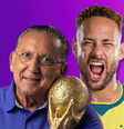 Galvão Bueno e Neymar se tornaram patrimônios da cobertura esportiva: um como voz dos grandes jogos e o outro, protagonista de momentos felizes e decepcionantes  Foto: Ilustração criada por IA a partir de fotos de divulgação