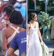Shawn Mendes comendo pastel com Bruna Marquezine | Shawn Mendes e Bruna carregando sacolas  Foto: AGNEWS | Dilson Silva