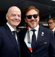 Gianni Infantino, presidente da Fifa, e Alejandro Domínguez, presidente da CONMEBOL  Foto: Eva Marie Uzcategui - FIFA/FIFA via Getty Images