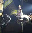 Imagem de Nossa Senhora Aparecida foi encontrada por bombeiros em casa incendiada  Foto: Grégori Brum/Corpo de Bombeiros do RS