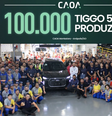 100 mil Tiggo 5x produzidos   Foto: Divulgação