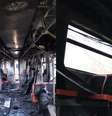 As imagens mostram vagões do trem carbonizado por dentro  Foto: Reprodução/Instagram/@Comitecptm