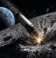 Imagem produzida por IA de colisão do foguete da SpaceX com Lua Foto: ChatGPT / Xataka