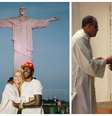Virginia e Vini Jr. recebem bênção de padre no Cristo Redentor  Foto: Reprodução/Instagram