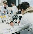 Estudantes no laboratório da Faculdade de Farmácia da Universidade de Coimbra (FFUC) em imagem de 2024.  Foto: RFI