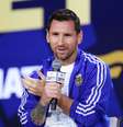 Messi em evento da Fifa. (Photo by Elsa/Getty Images)  Foto: Esporte News Mundo