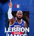 LeBron James foi oficializado pelo 76ers. Foto: Reprodução @sixers / Estadão