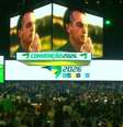 Convenção do PL em SC com participação de Flávio usa vídeo com voz e imagens de Jair Bolsonaro  Foto: Reprodução/Youtube/Flávio Bolsonaro