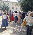 Em Pisa, centenas de pessoas saíram às ruas para se proteger  Foto: ANSA / Ansa - Brasil