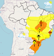 Mapa com alertas do Inmet para sexta-feira, 7  Foto: Reprodução/Inmet